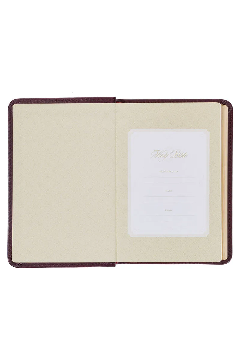Burgundy Faux Leather KJV Pocket Bible