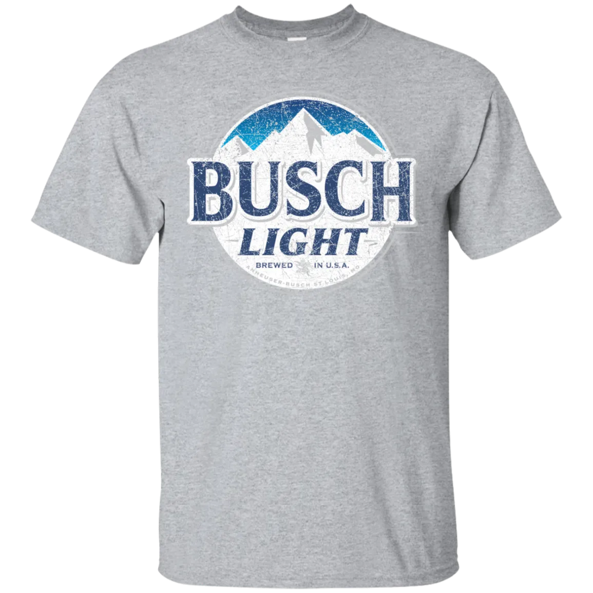 Busch Light Beer T-Shirt Custom Designed Color Worn Label Pattern