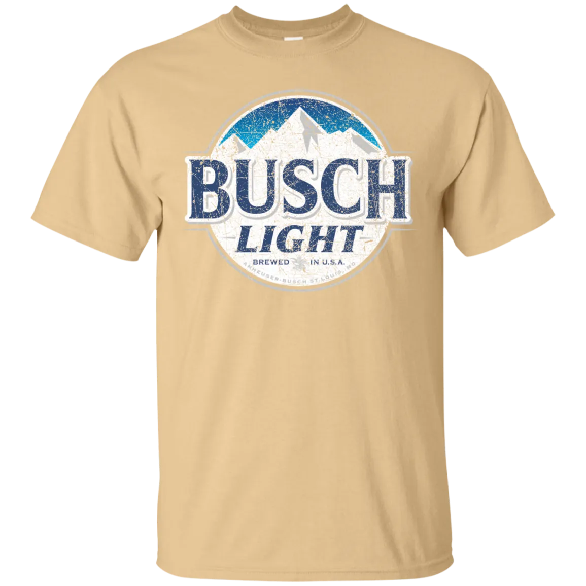 Busch Light Beer T-Shirt Custom Designed Color Worn Label Pattern