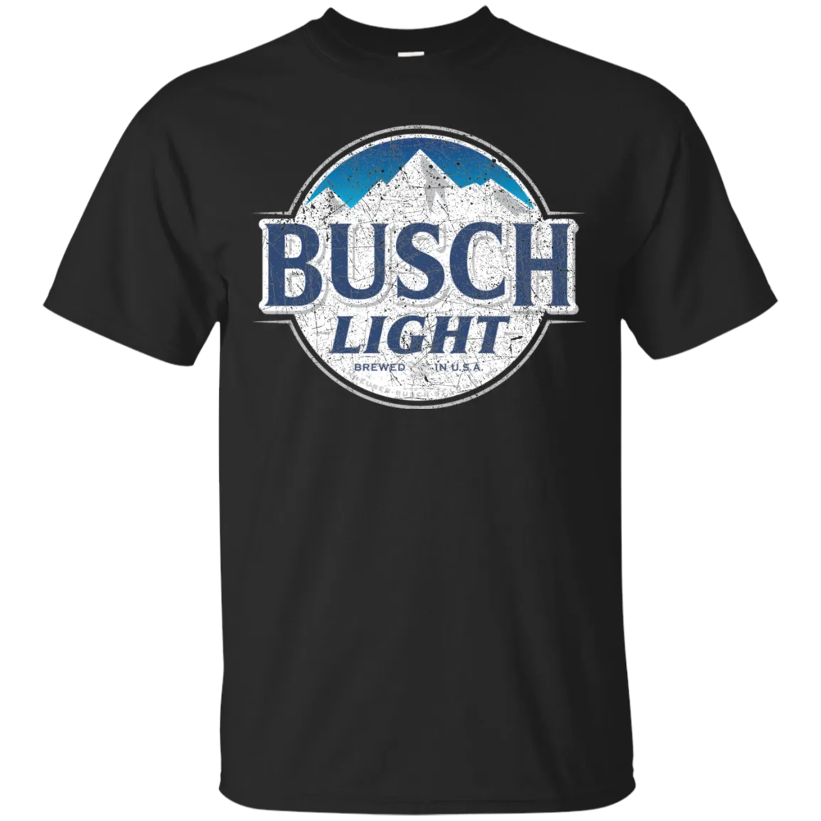 Busch Light Beer T-Shirt Custom Designed Color Worn Label Pattern