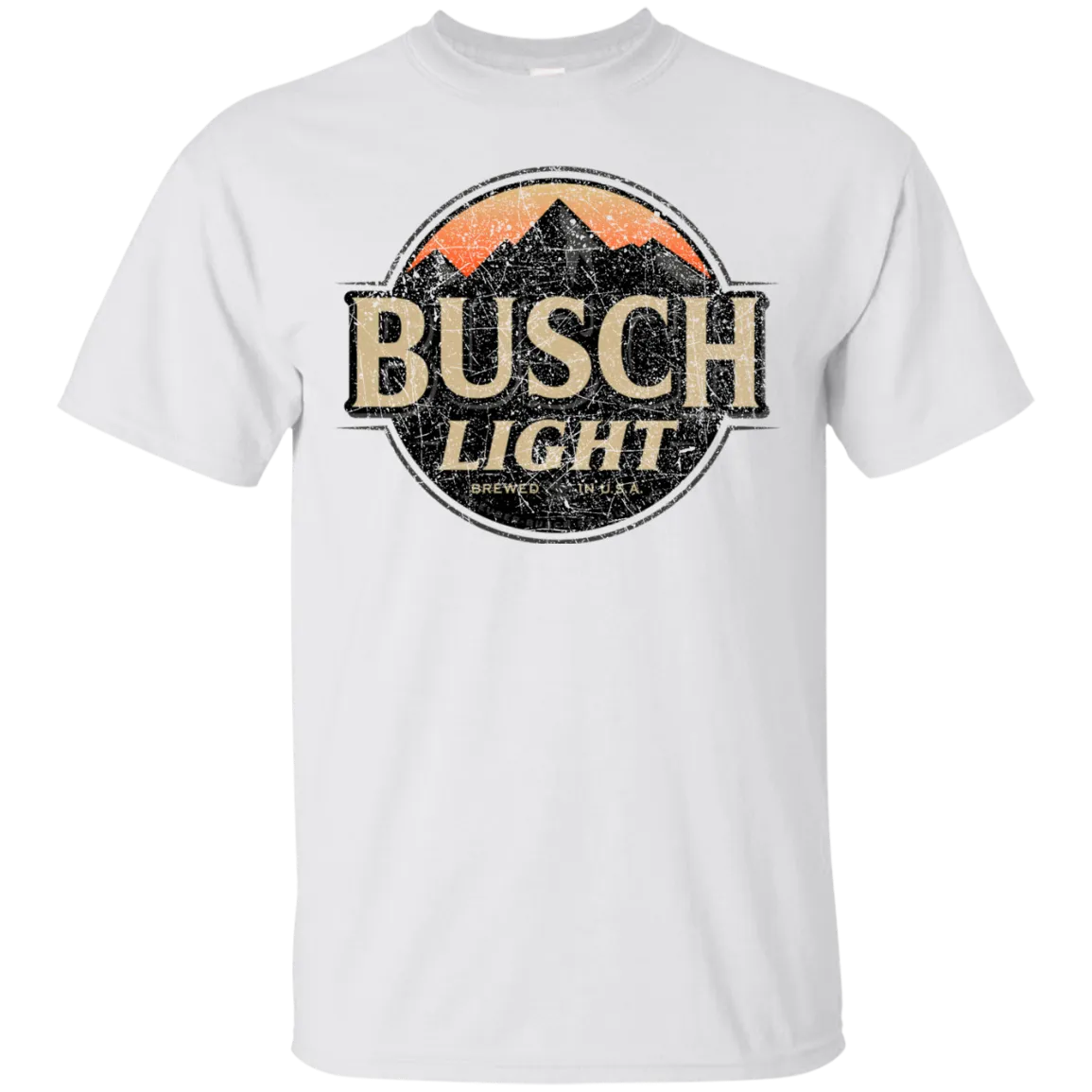 Busch Light Beer T-Shirt Custom Designed Color Worn Label Pattern