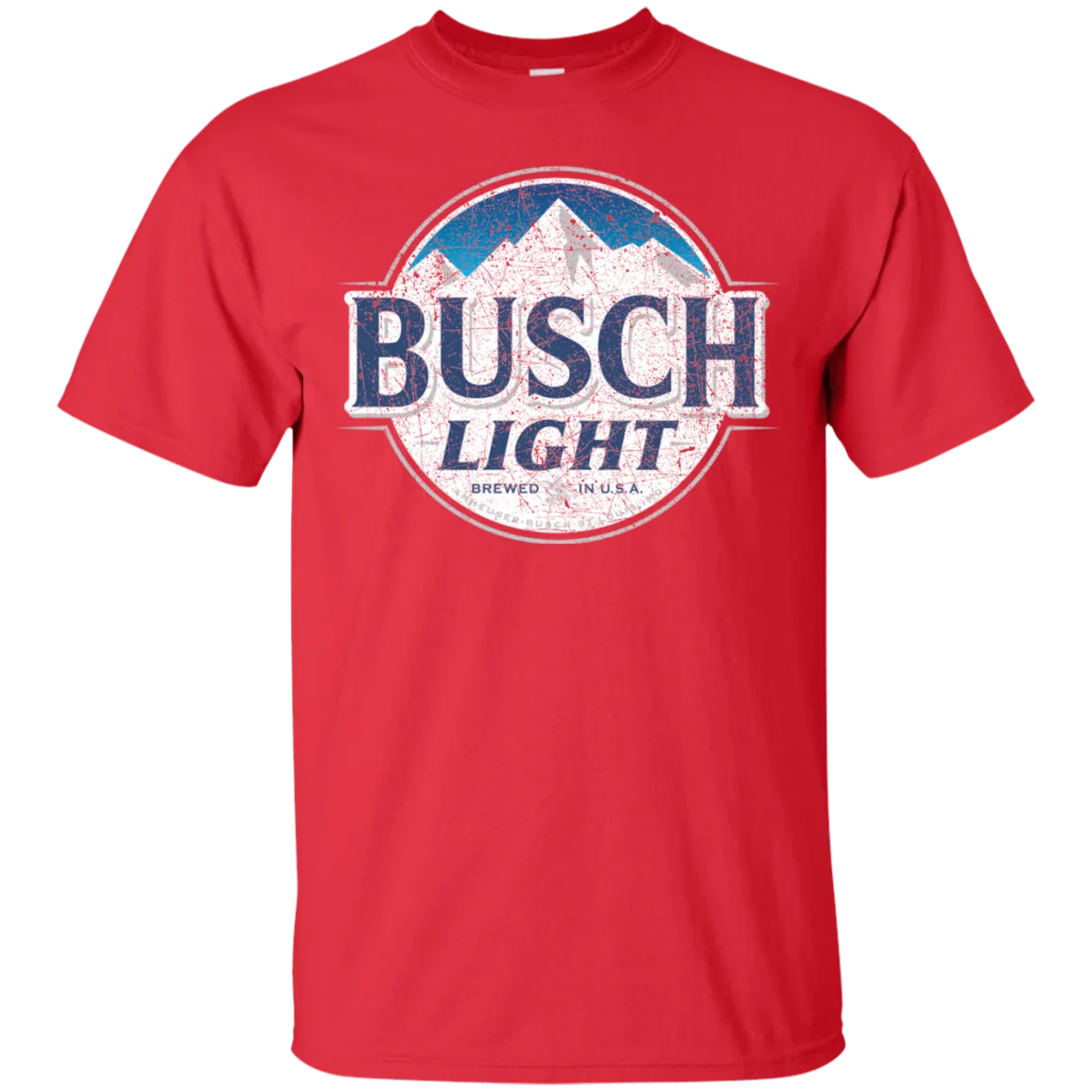 Busch Light Beer T-Shirt Custom Designed Color Worn Label Pattern