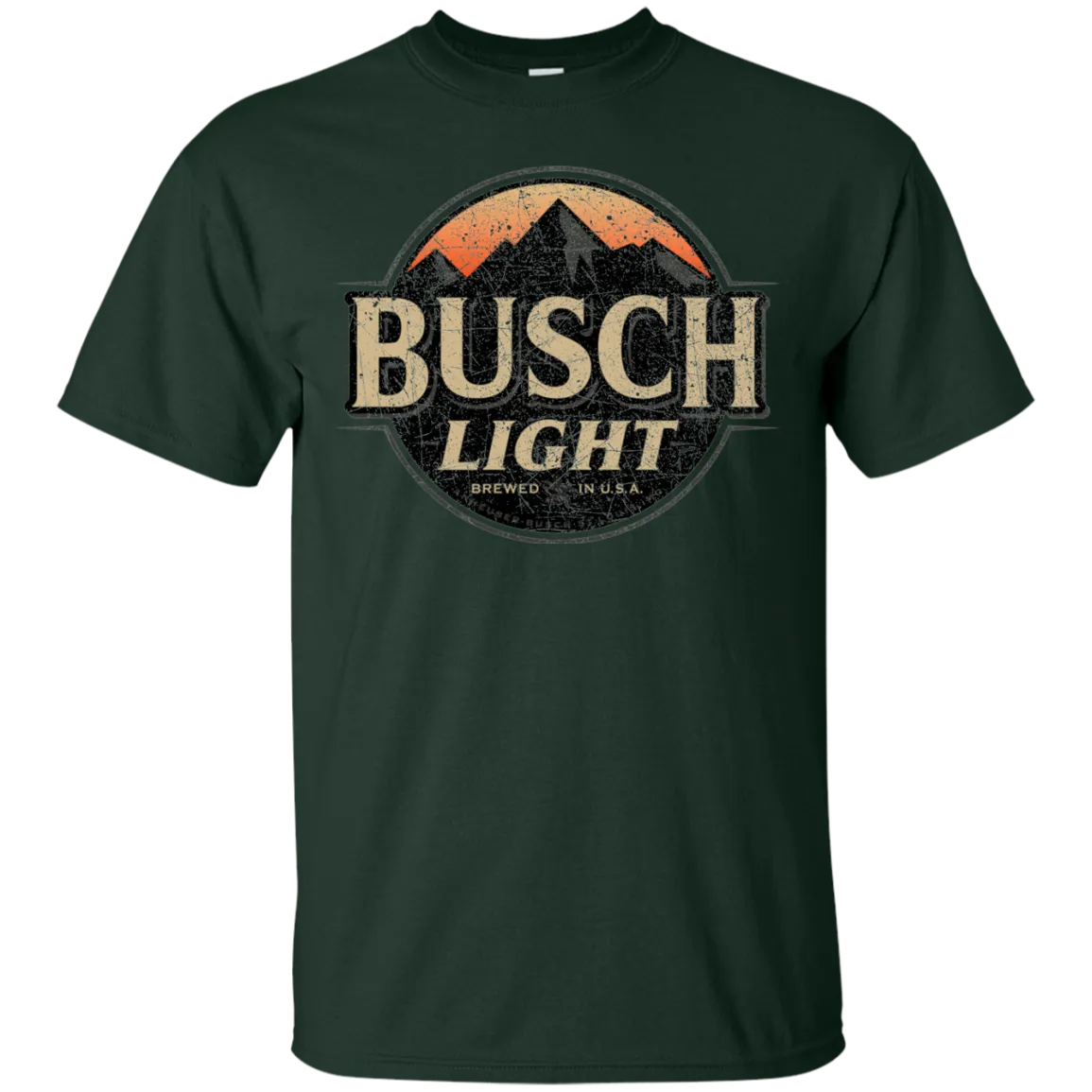 Busch Light Beer T-Shirt Custom Designed Color Worn Label Pattern