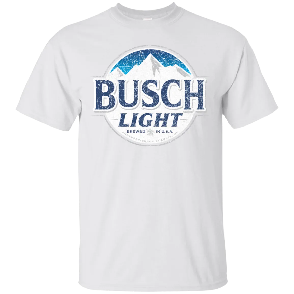 Busch Light Beer T-Shirt Custom Designed Color Worn Label Pattern