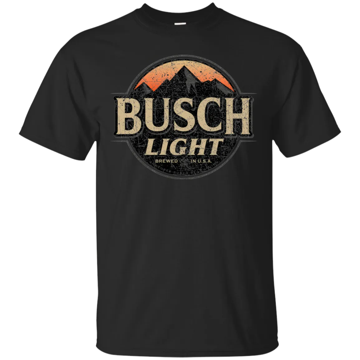 Busch Light Beer T-Shirt Custom Designed Color Worn Label Pattern