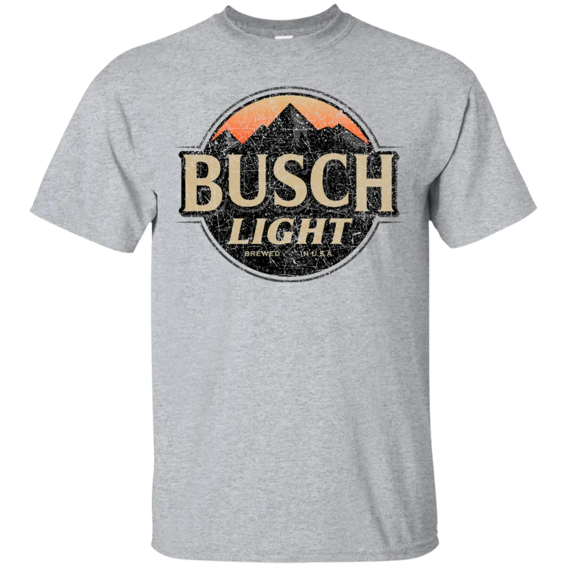 Busch Light Beer T-Shirt Custom Designed Color Worn Label Pattern