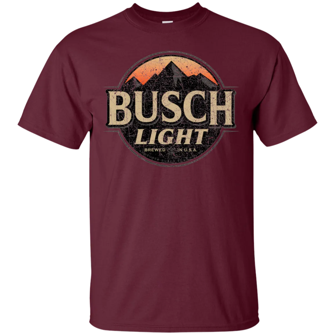 Busch Light Beer T-Shirt Custom Designed Color Worn Label Pattern