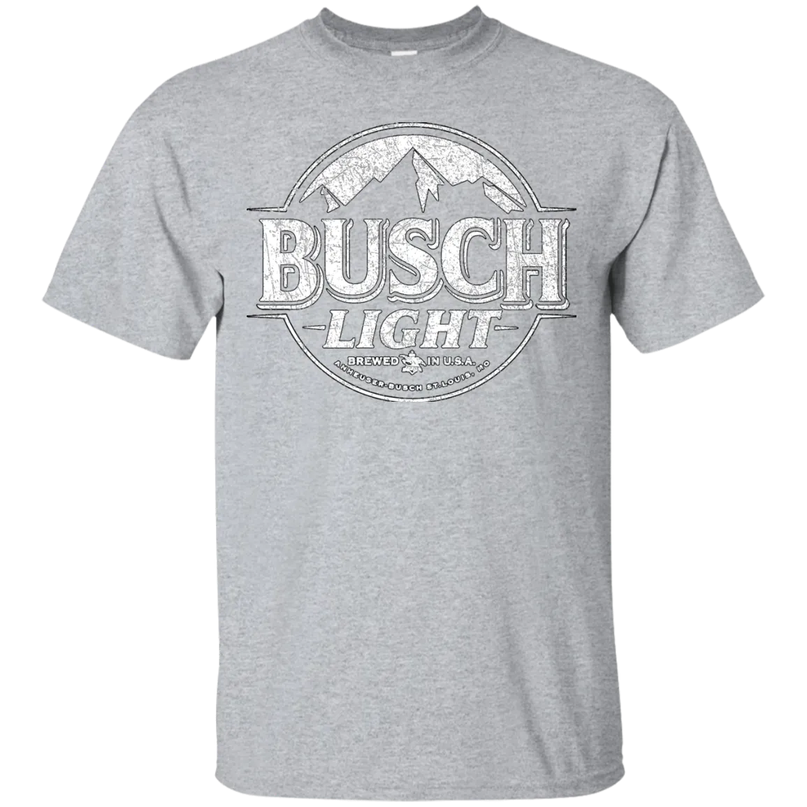 Busch Light Beer T-Shirt Custom Designed White Worn Label Pattern