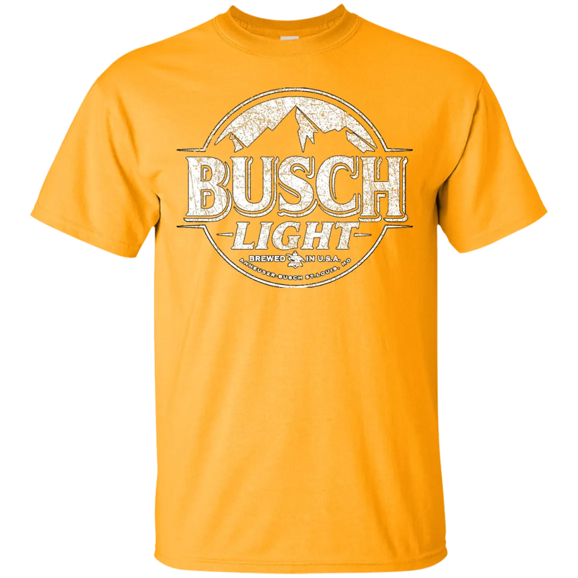Busch Light Beer T-Shirt Custom Designed White Worn Label Pattern
