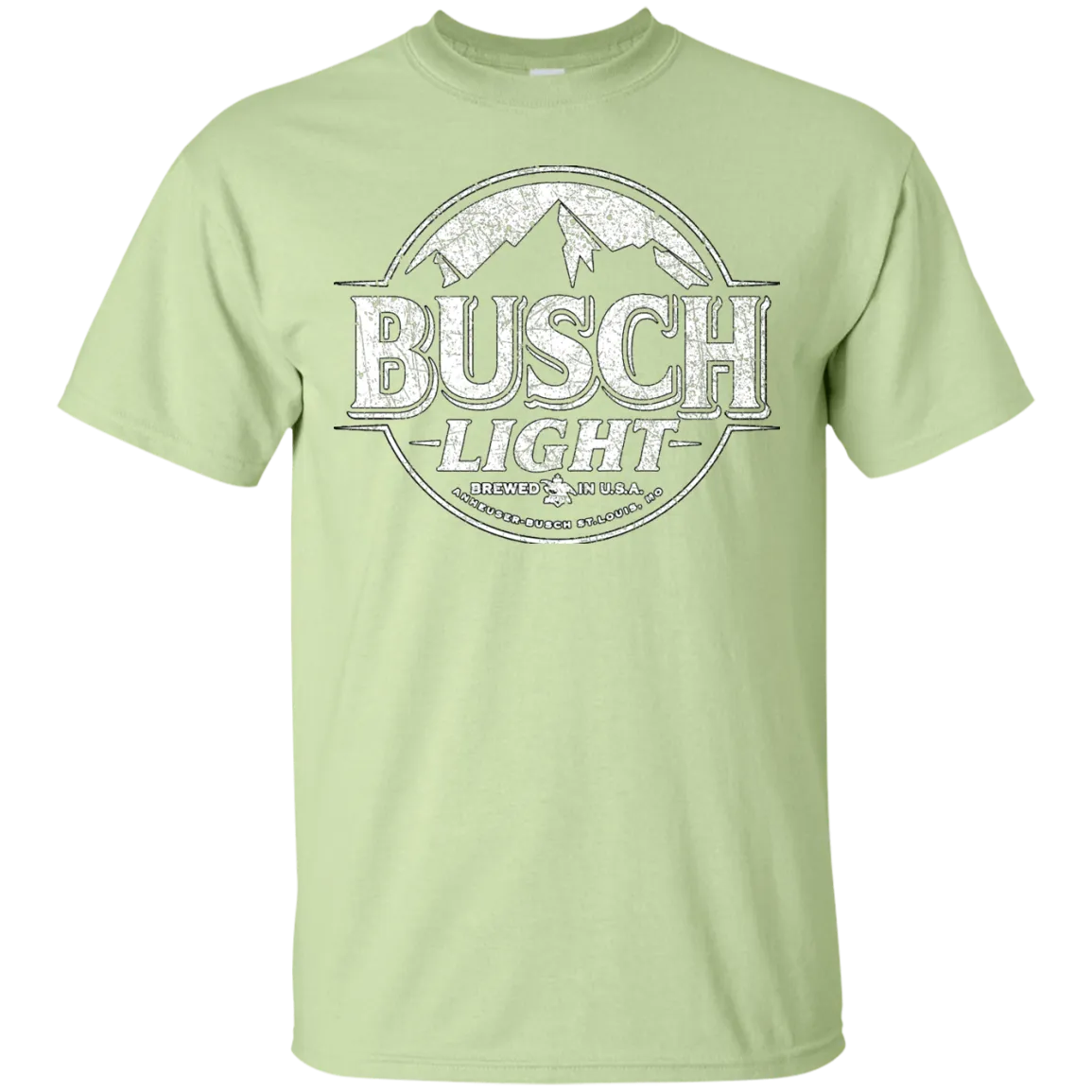 Busch Light Beer T-Shirt Custom Designed White Worn Label Pattern
