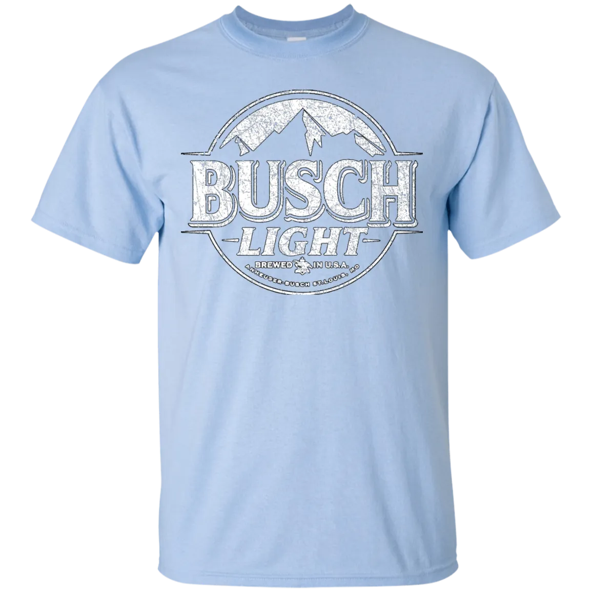 Busch Light Beer T-Shirt Custom Designed White Worn Label Pattern