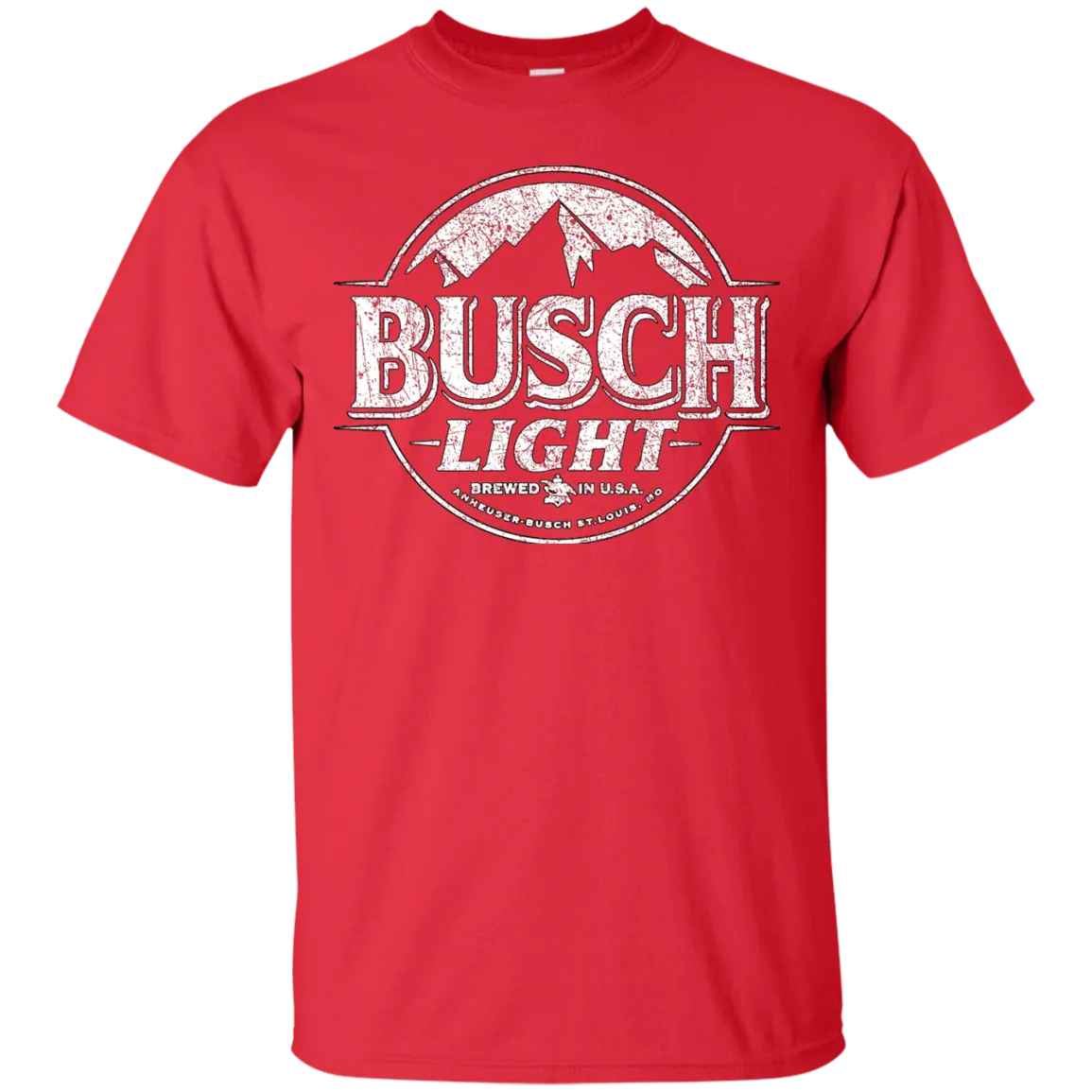 Busch Light Beer T-Shirt Custom Designed White Worn Label Pattern