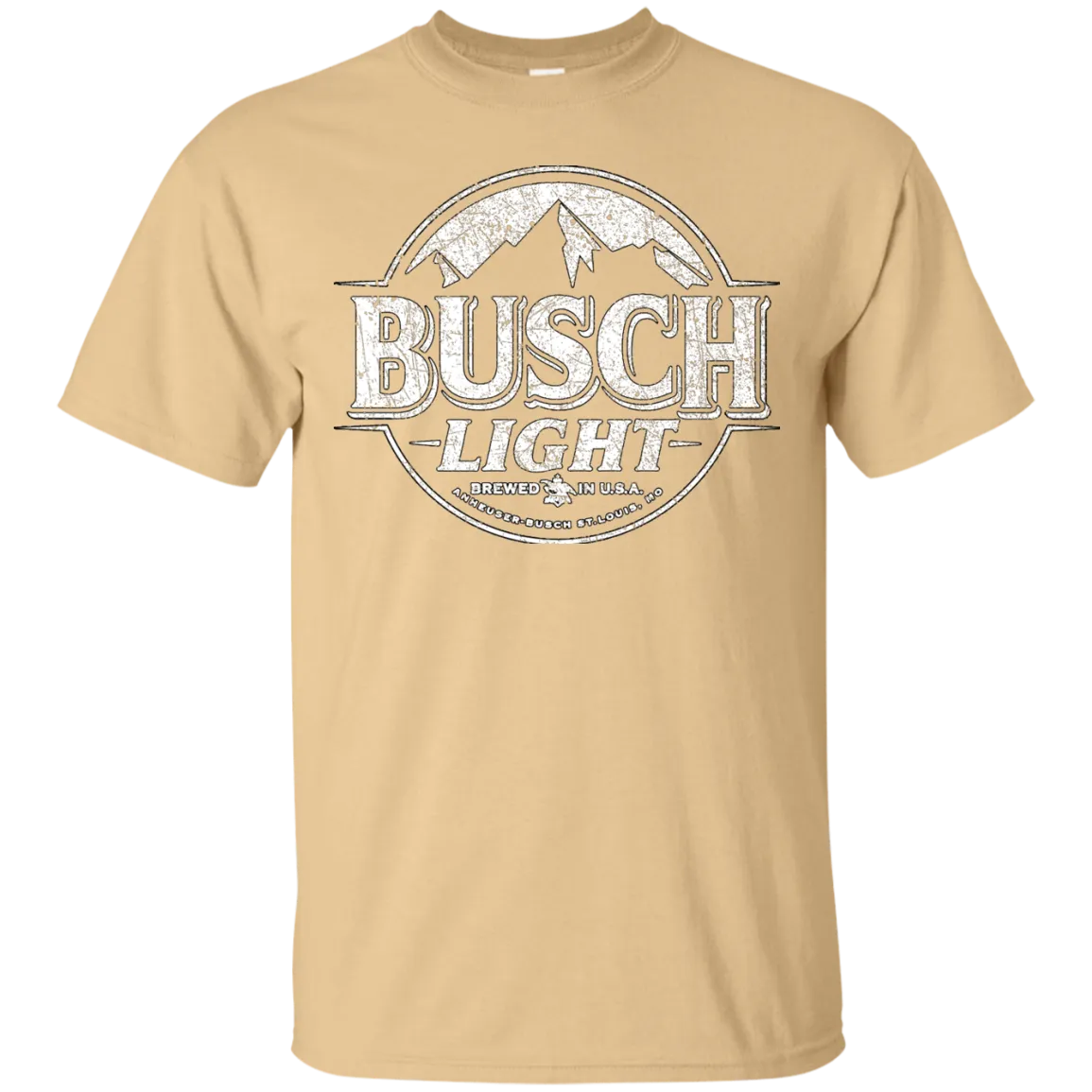 Busch Light Beer T-Shirt Custom Designed White Worn Label Pattern