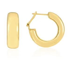 C-Hoop Round Earrings in 14k Yellow Gold
