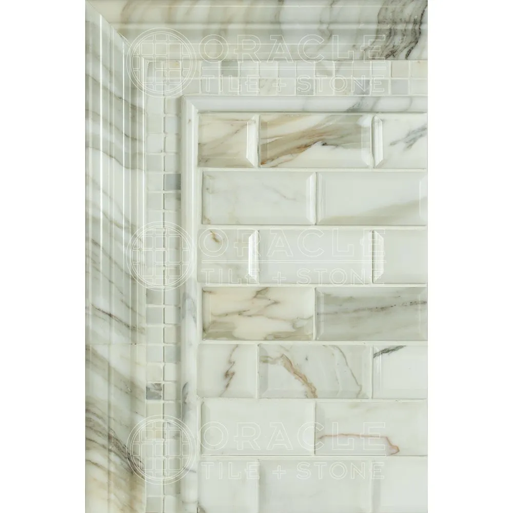 Calacatta Gold (Italian Calcutta) Marble 5/8 X 5/8 Mosaic Tile, Polished