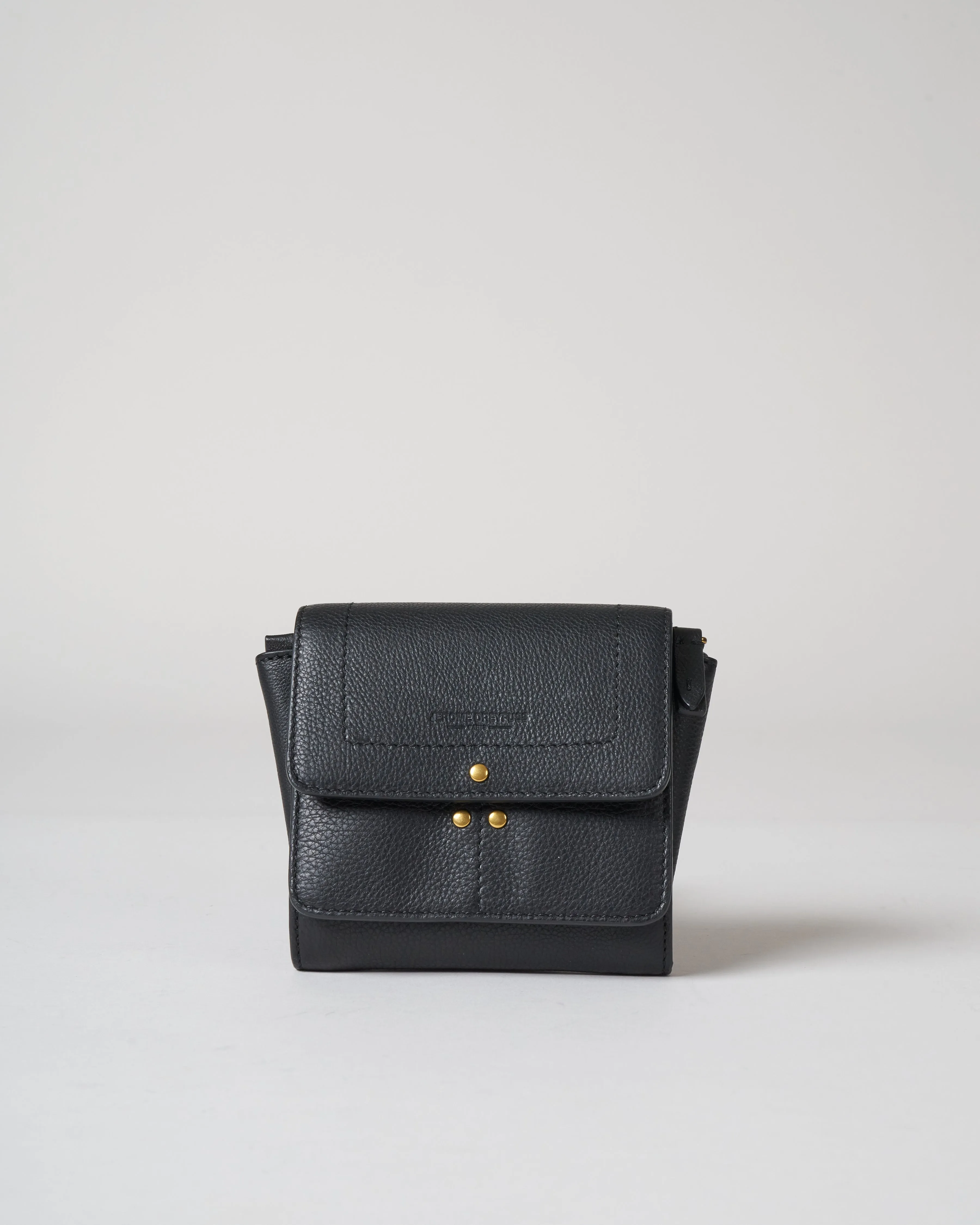 calfskin wallet - noir/brass