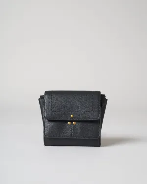 calfskin wallet - noir/brass