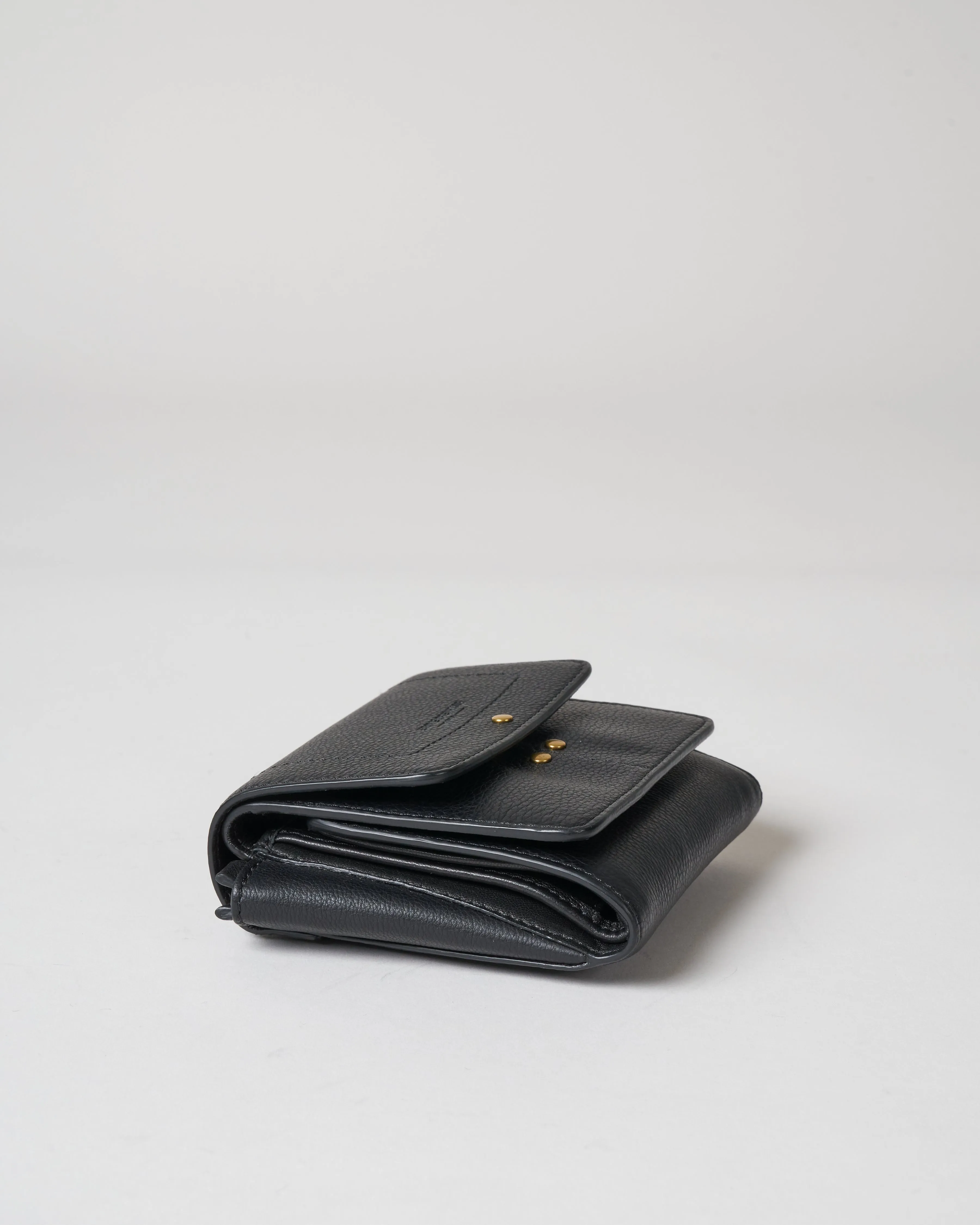 calfskin wallet - noir/brass