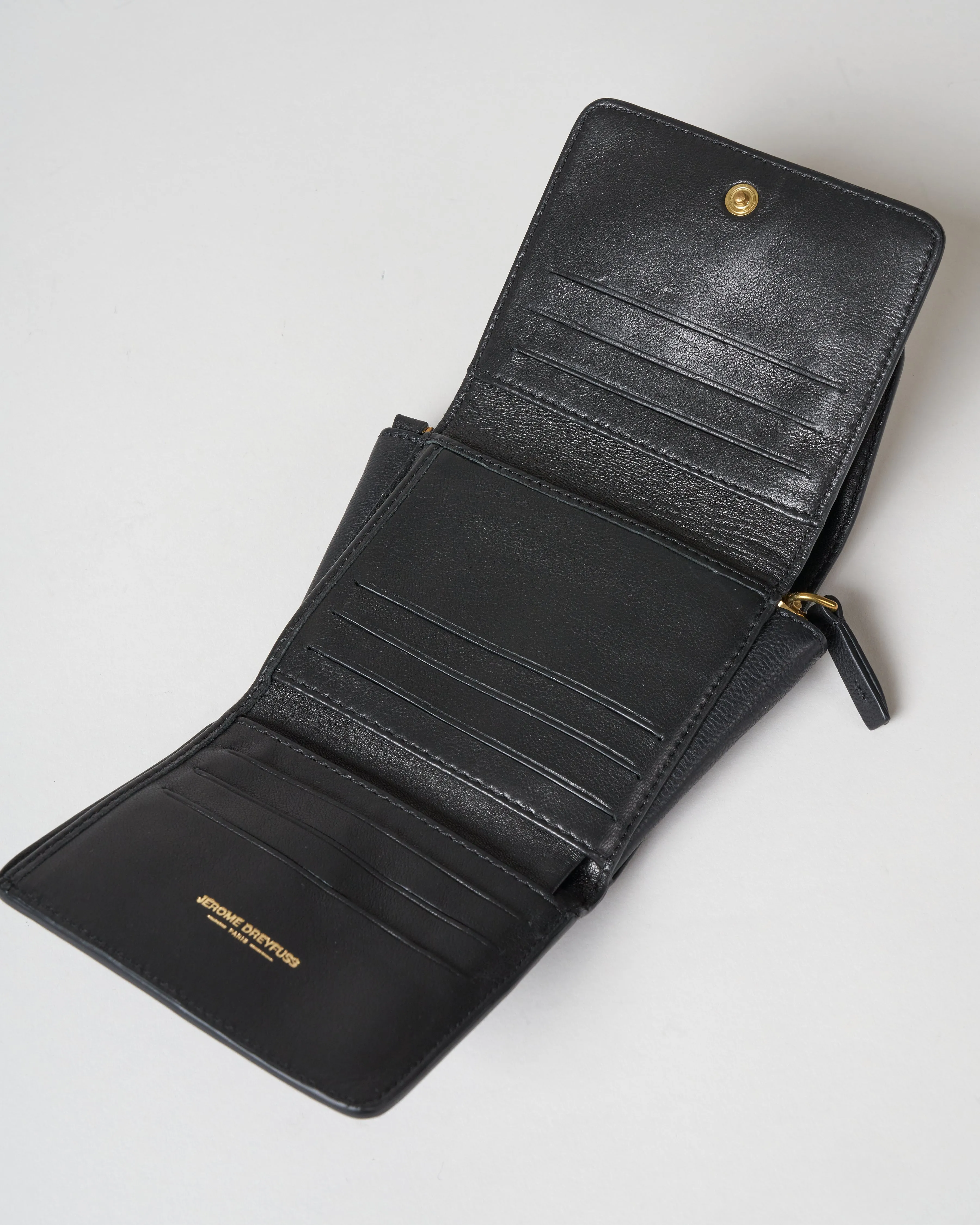 calfskin wallet - noir/brass