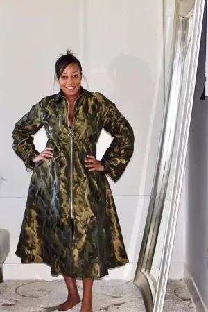 Candi Camo Coat Dress