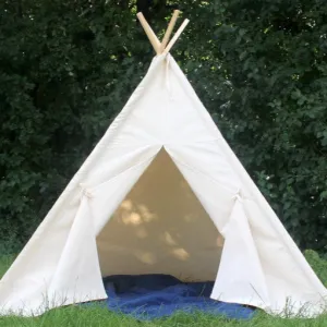 Canvas Teepee, Five Sizes That Can Include Window, Kids Play Tent, Teepee,  Tie Open, Tie Closed, Poles Included