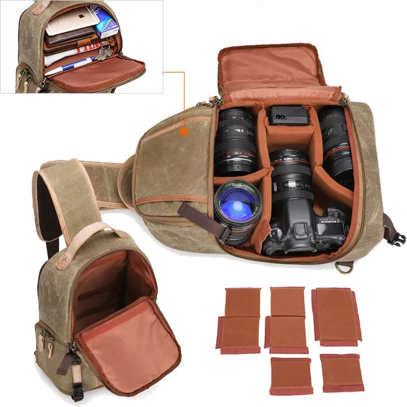 Canvas Waterproof Camera Sling Backpack