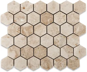 Cappuccino Marble Polished 2-inch Hexagon Mosaic Tile - Lot of 50 sq .ft.