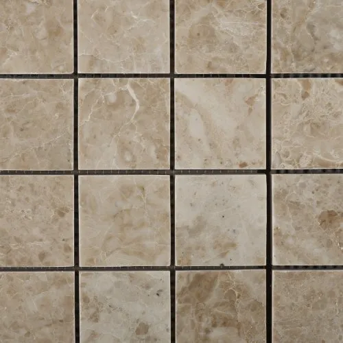 Cappuccino Marble Polished 2 X 2 Mosaic Tile on Mesh - Box of 5 sq. ft.