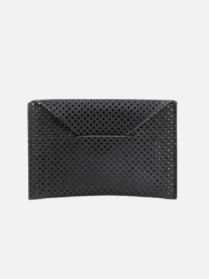 CARD ENVELOPE BAG IN PERFORATED BLACK