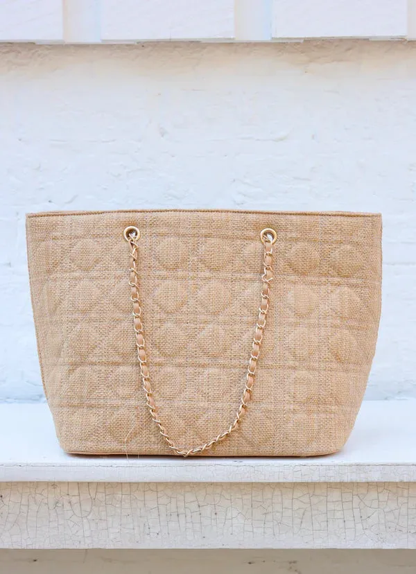 Caroline Hill - Quentin Tote "Natural Quilted LQ"