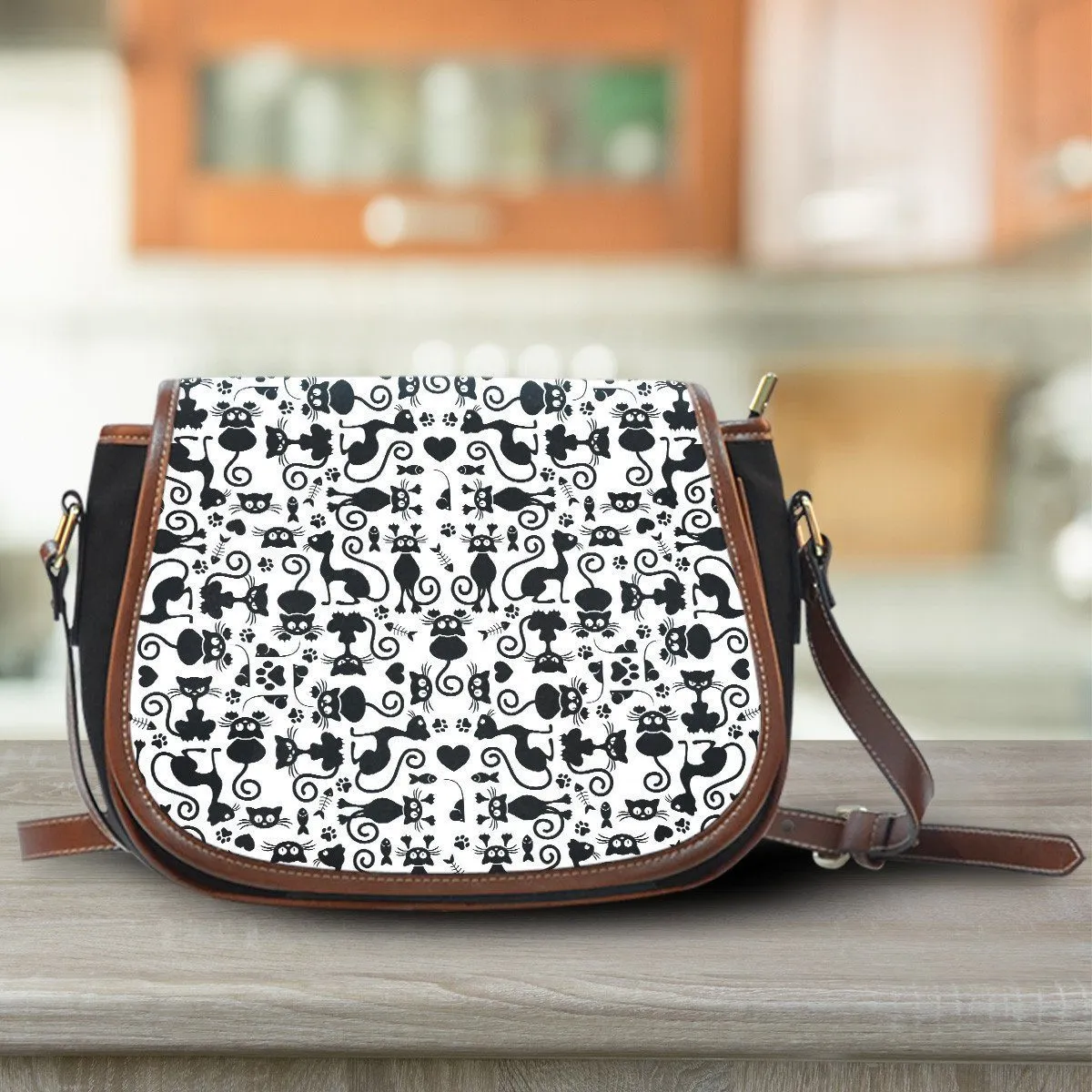 Cats White Saddle Bag