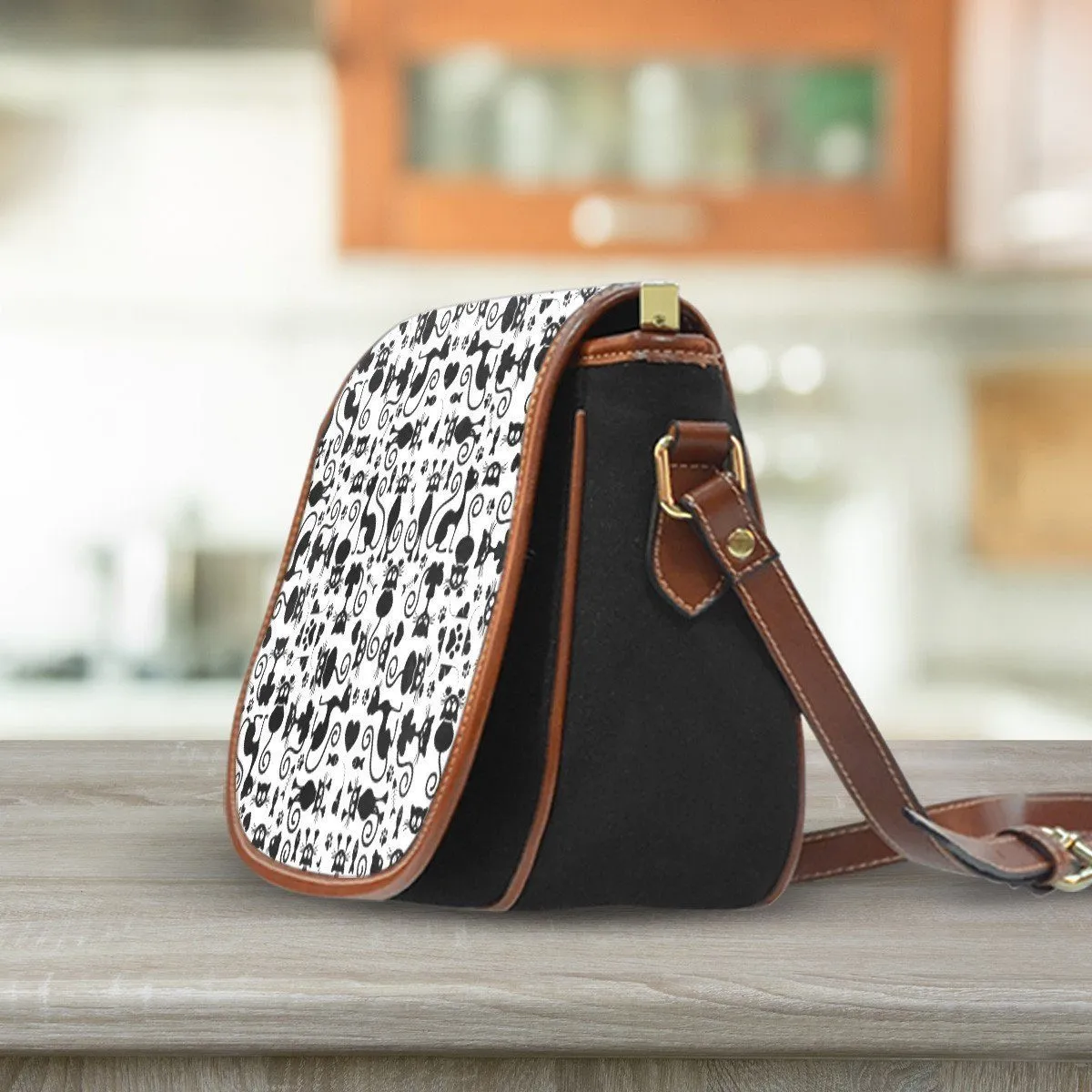Cats White Saddle Bag