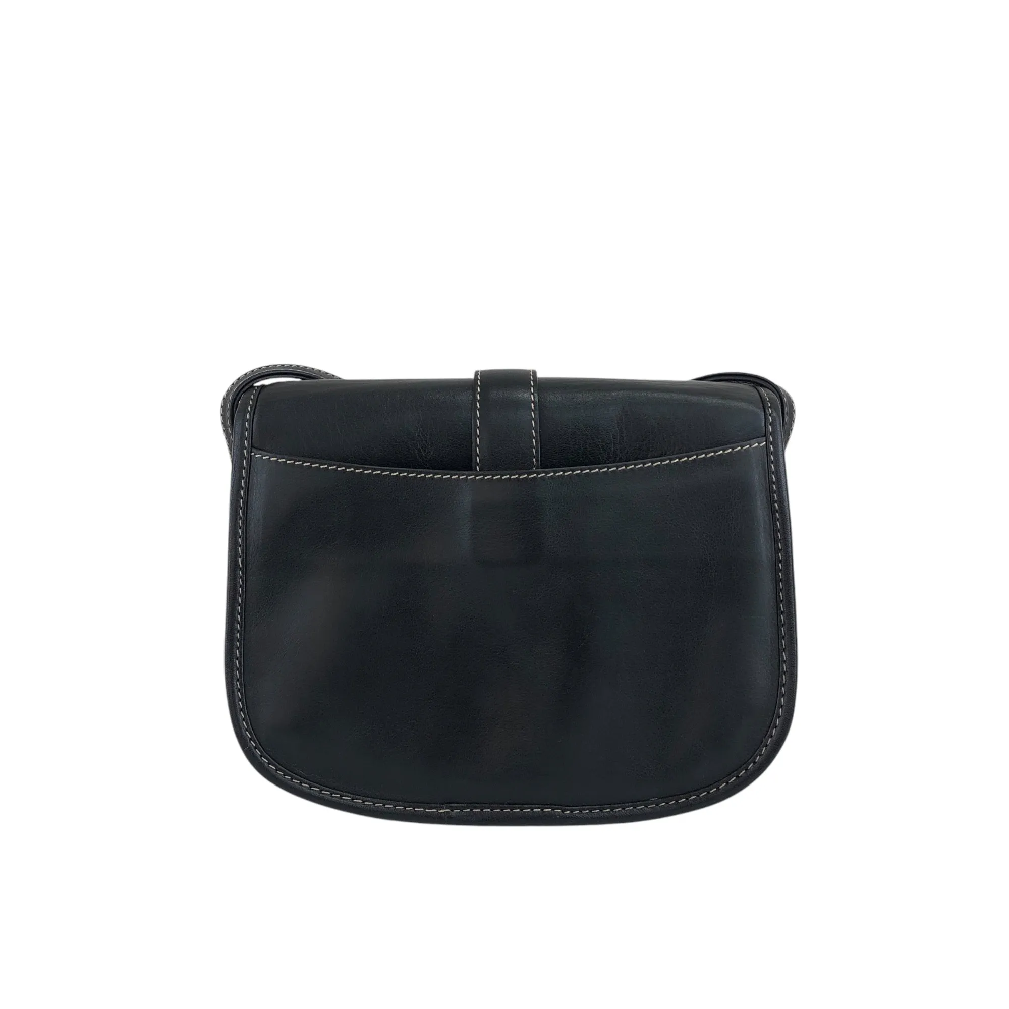 CELINE Belt Buckle Stitch Shoulder bag Black Vintage 8d2v6y
