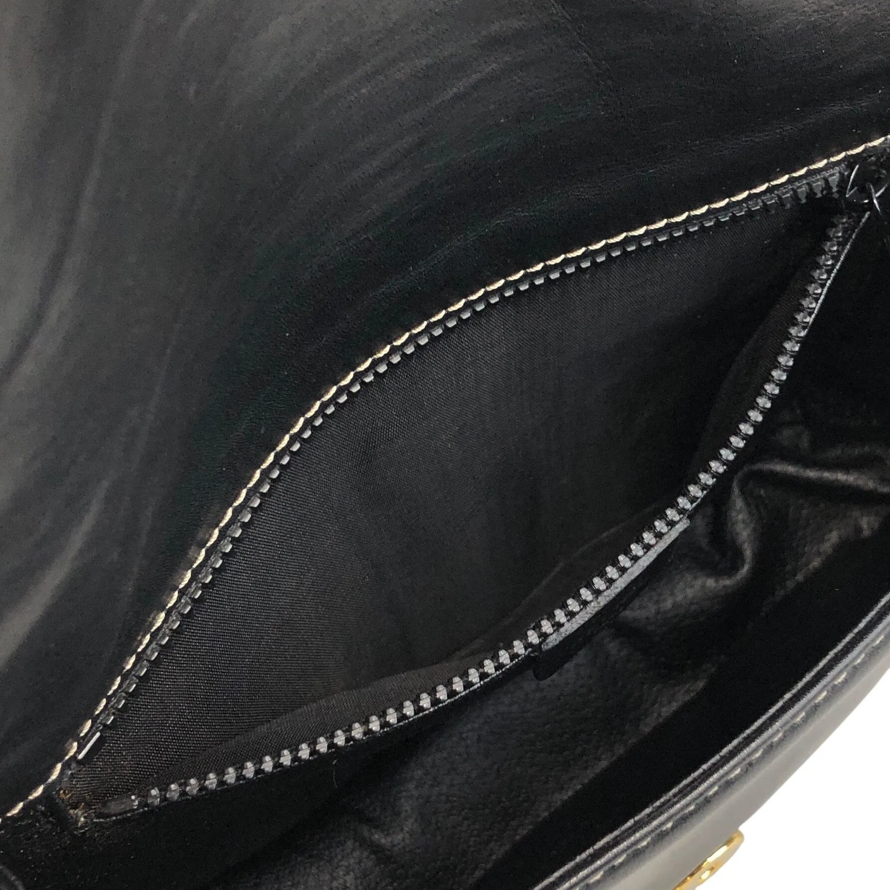CELINE Belt Buckle Stitch Shoulder bag Black Vintage 8d2v6y