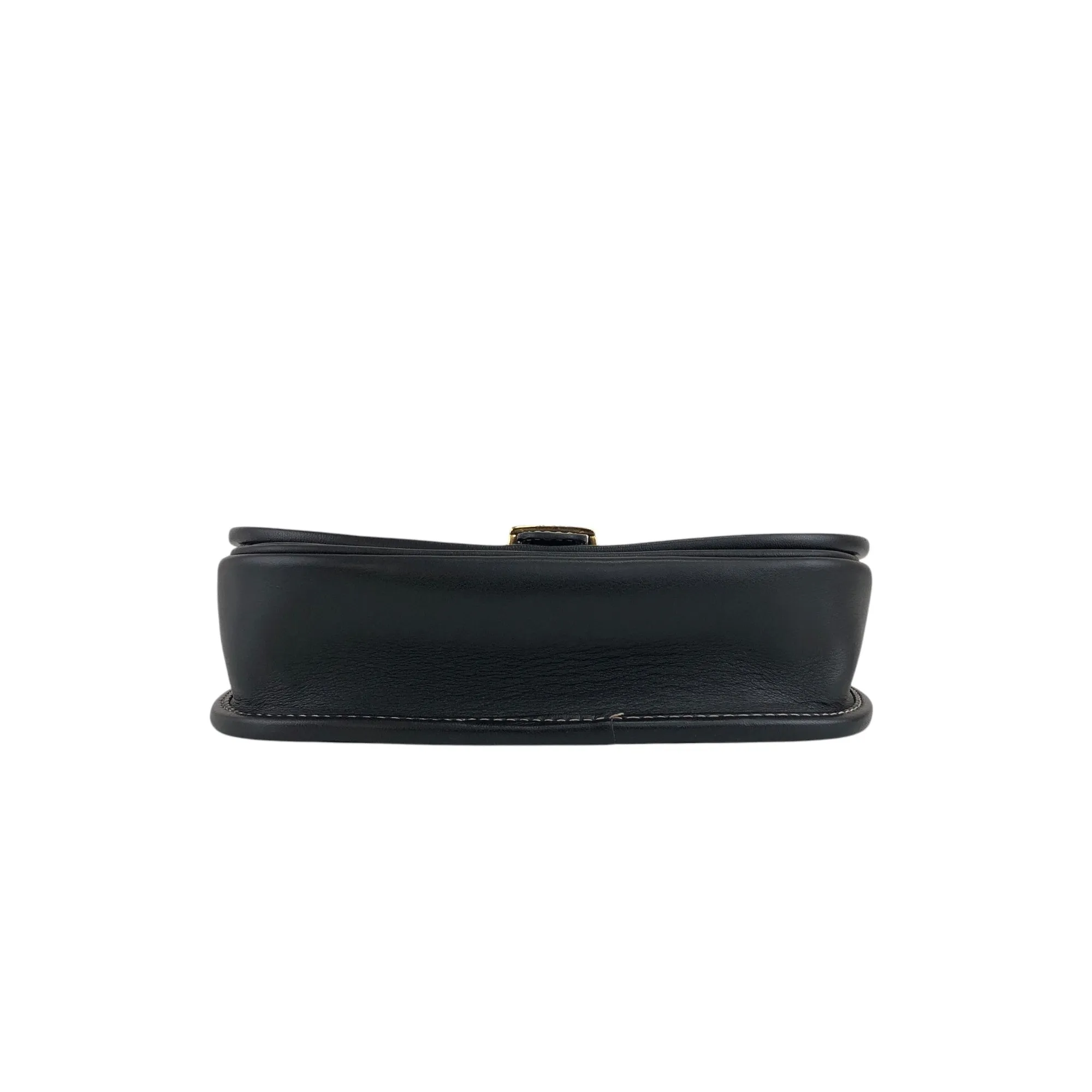 CELINE Belt Buckle Stitch Shoulder bag Black Vintage 8d2v6y