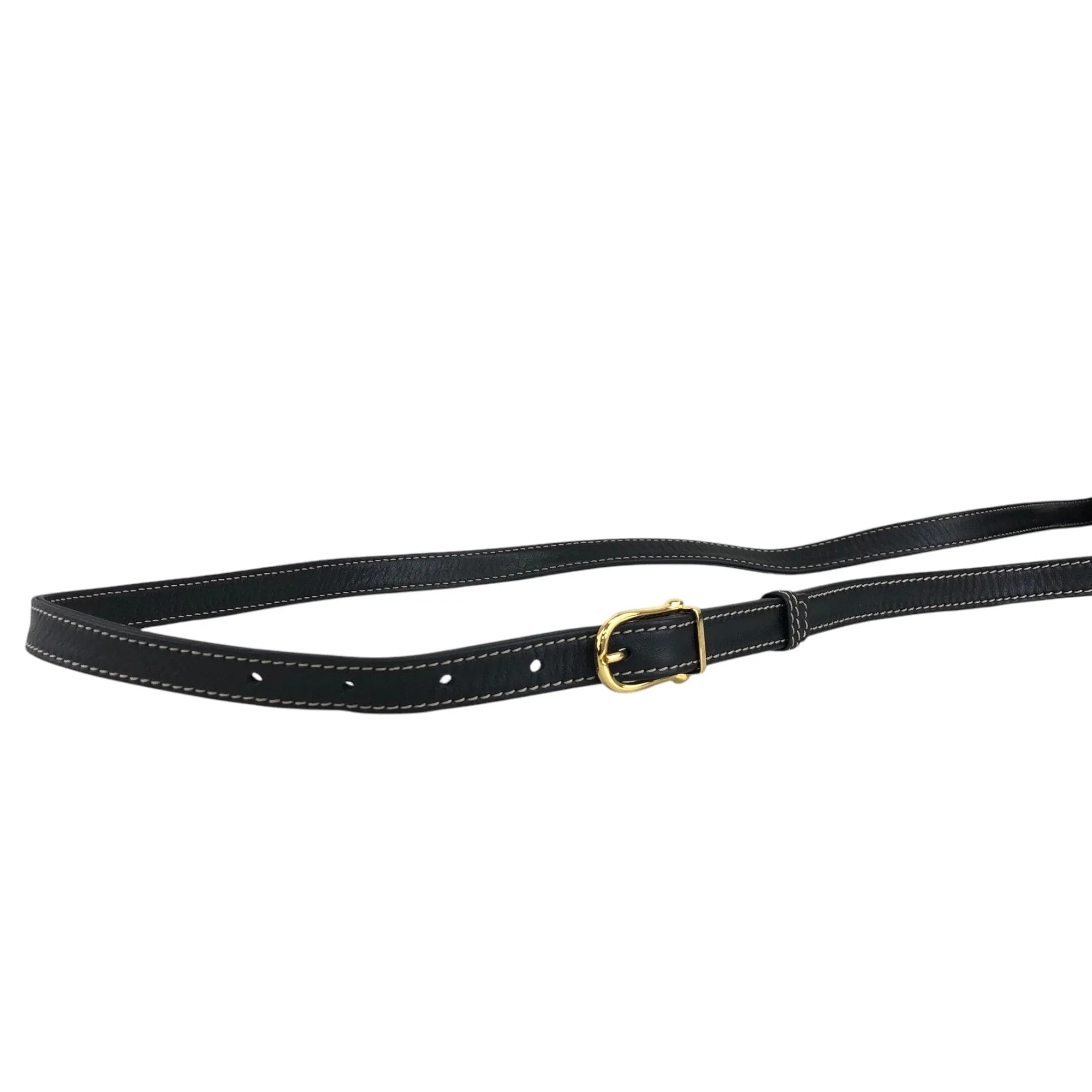 CELINE Belt Buckle Stitch Shoulder bag Black Vintage 8d2v6y