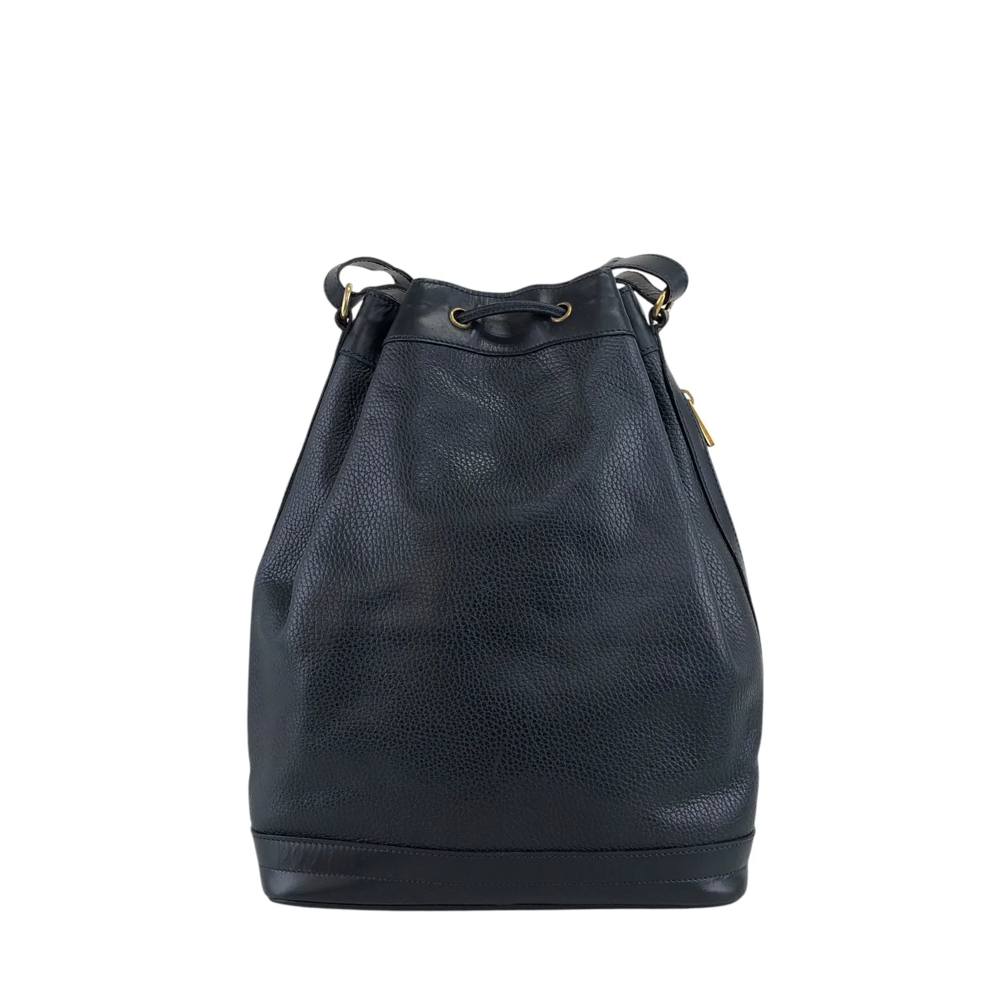 CELINE Gancini Drawstring Shoulder bag Dark Navy Vintage 5xguk7