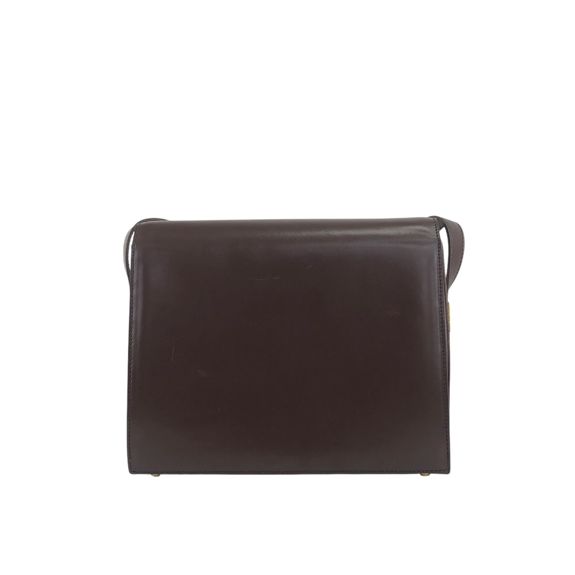 CELINE Gancini Shoulder bag Brown Vintage x6s3nv
