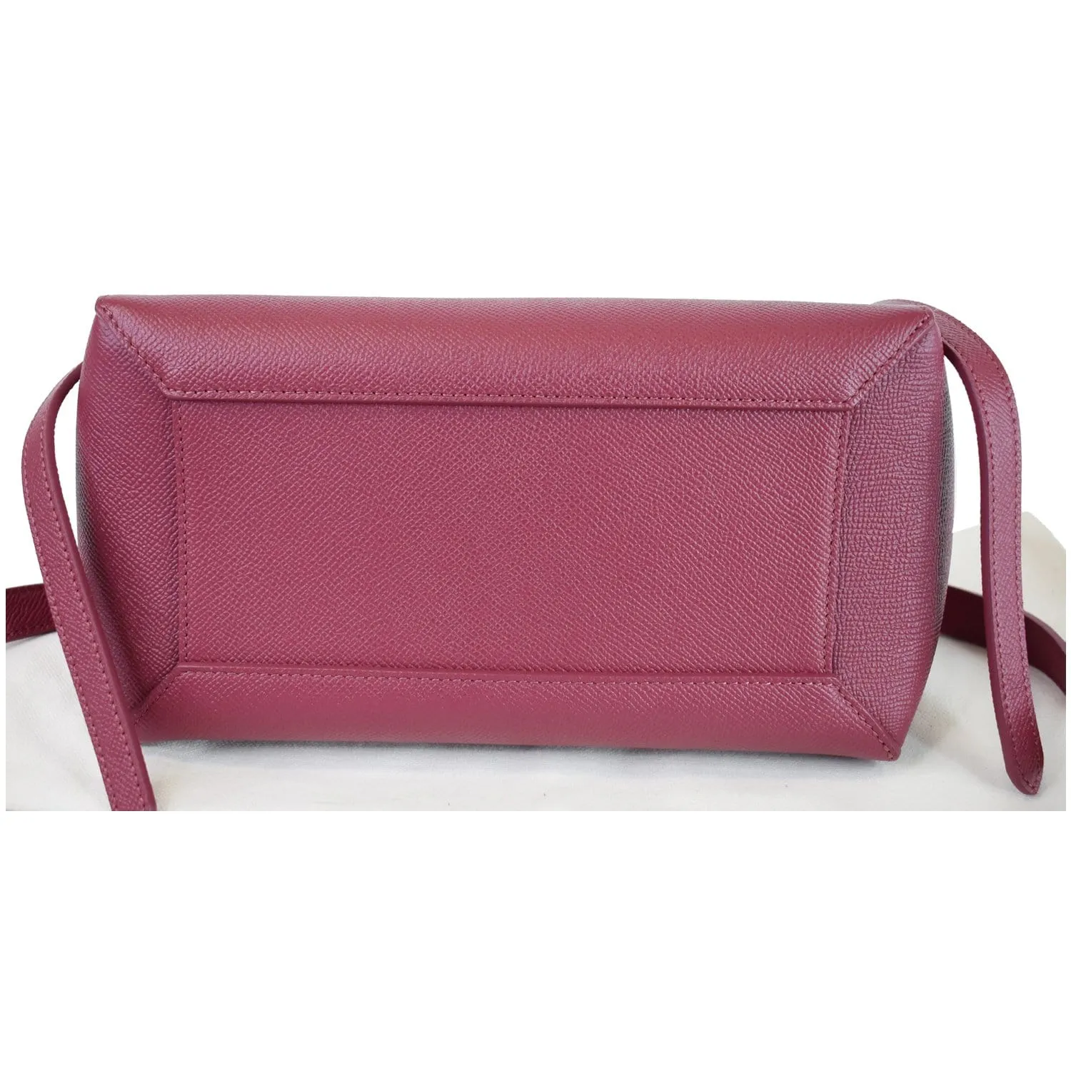 CELINE Micro Belt Grained Calfskin 2Way Shoulder Bag Ruby