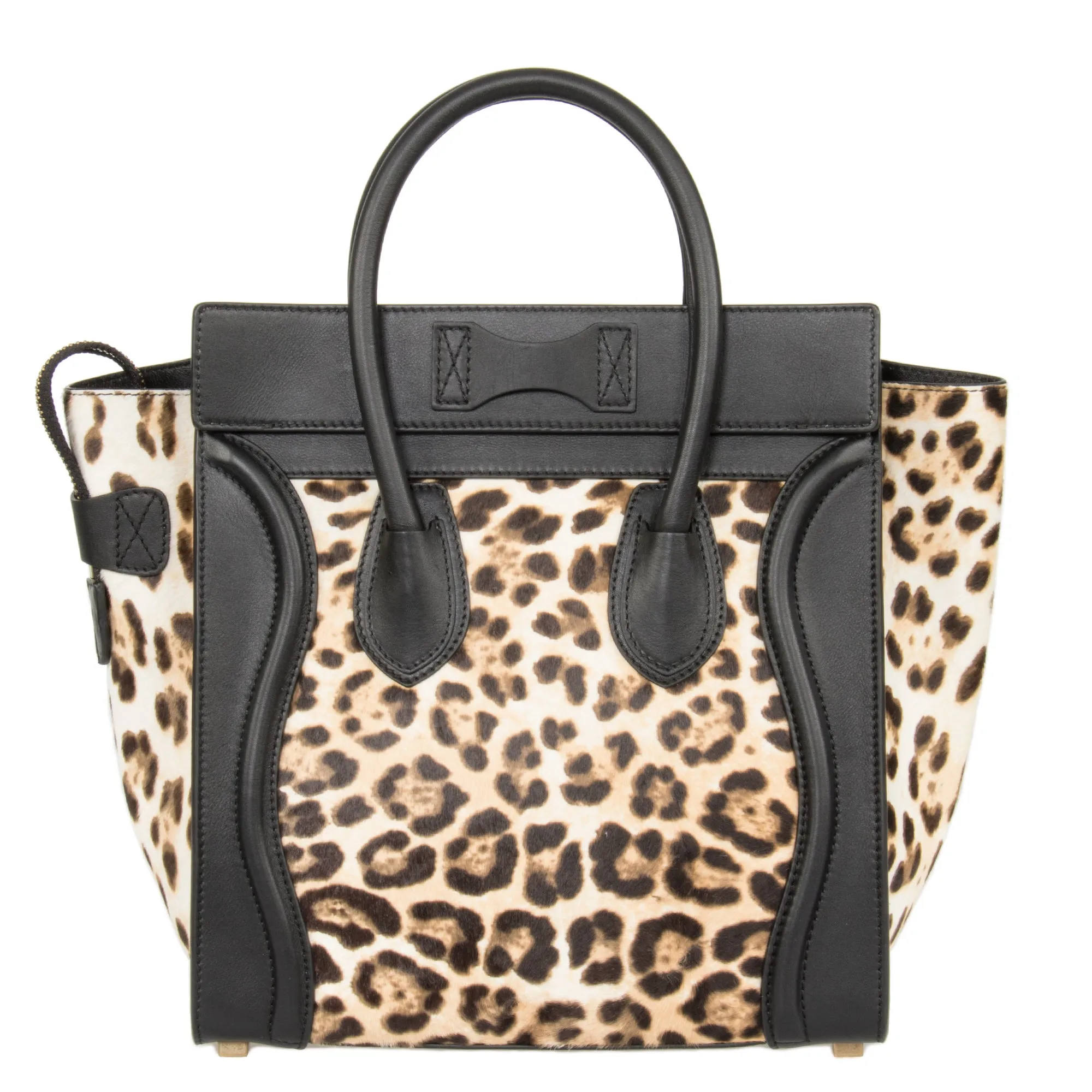 Celine Micro Luggage Tote Bag | Leopard and Black Print