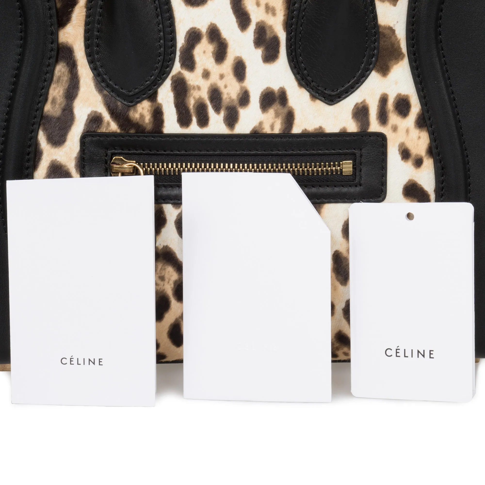 Celine Micro Luggage Tote Bag | Leopard and Black Print