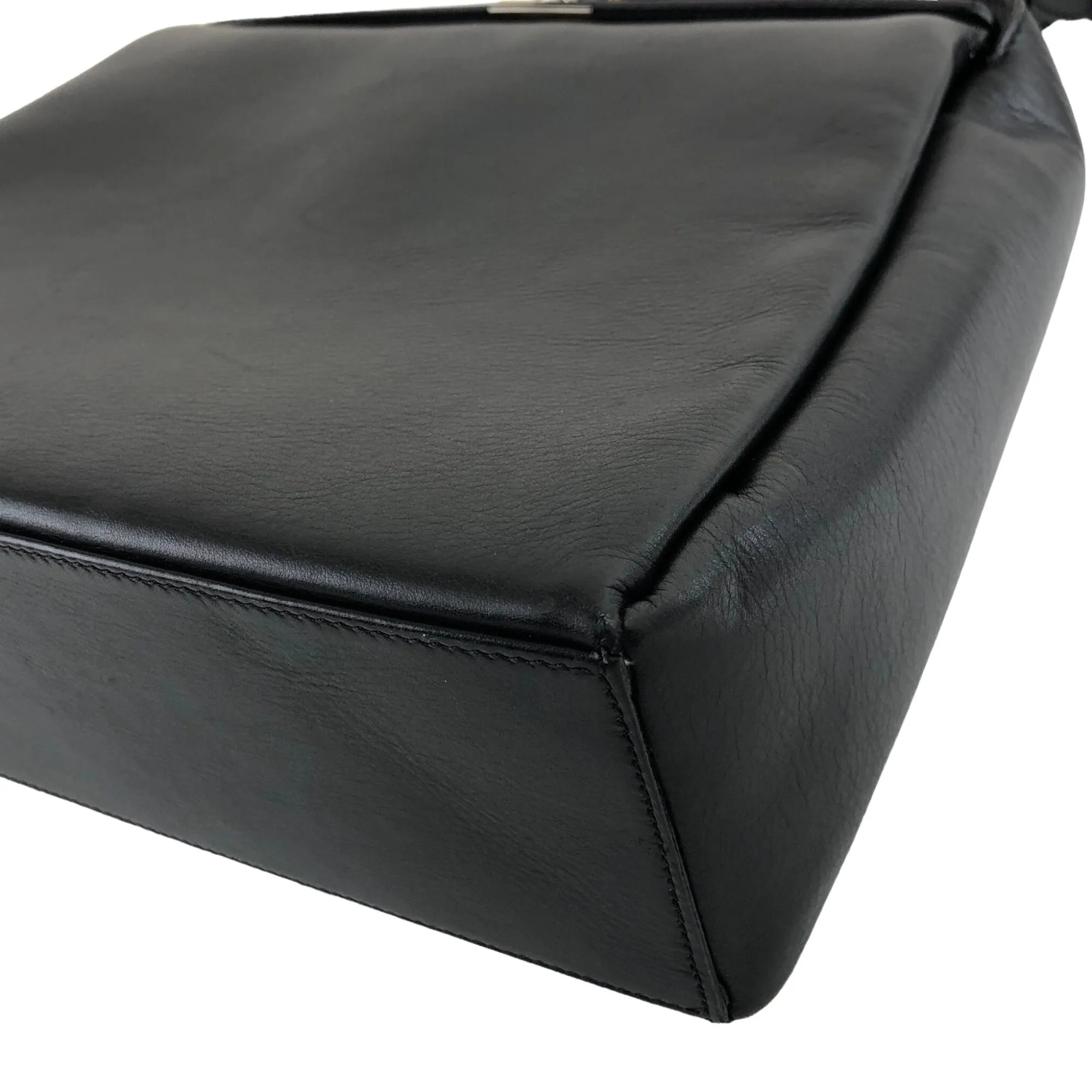 CELINE Turn Lock Handbag Black Vintage j4gitj