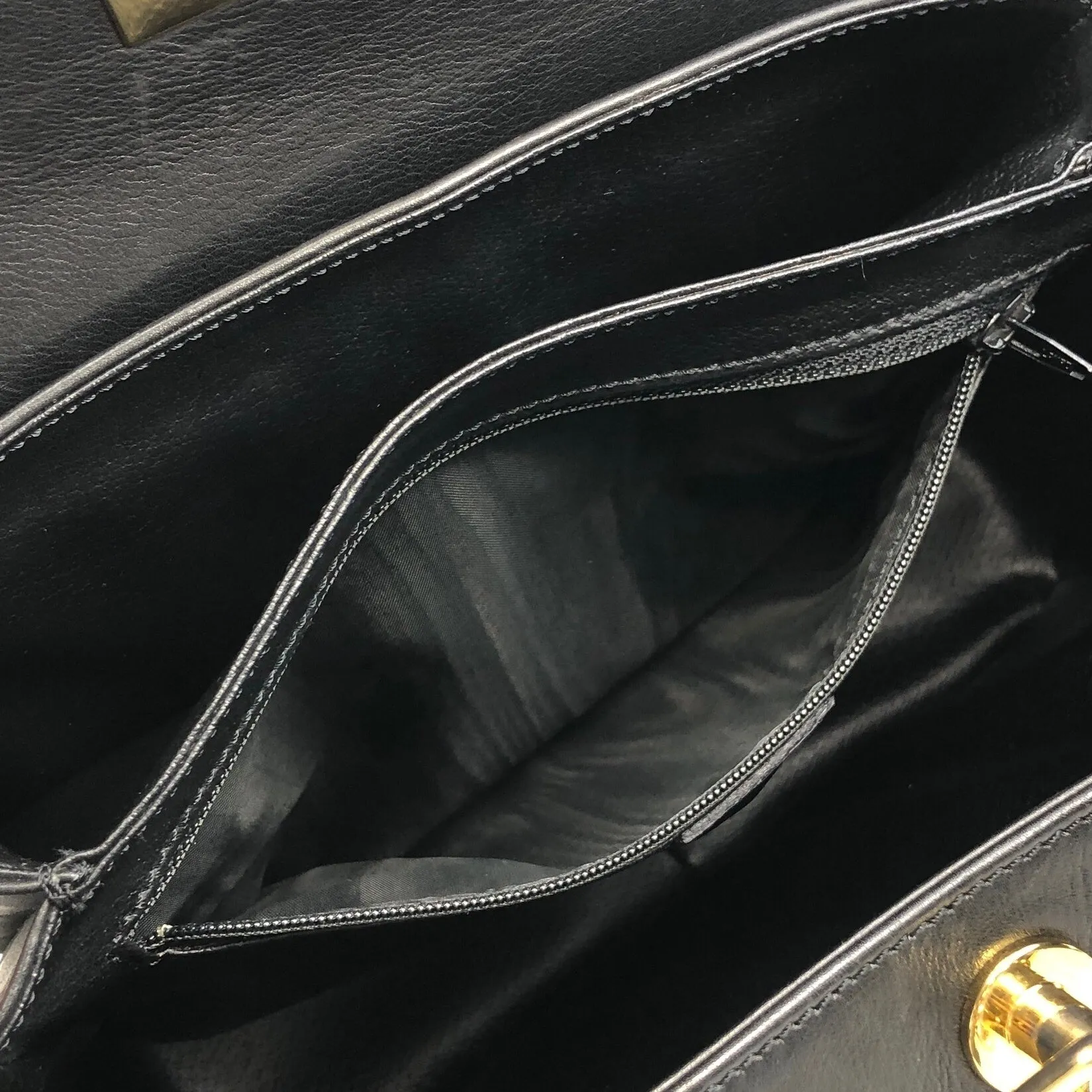 CELINE Turn Lock Handbag Black Vintage j4gitj