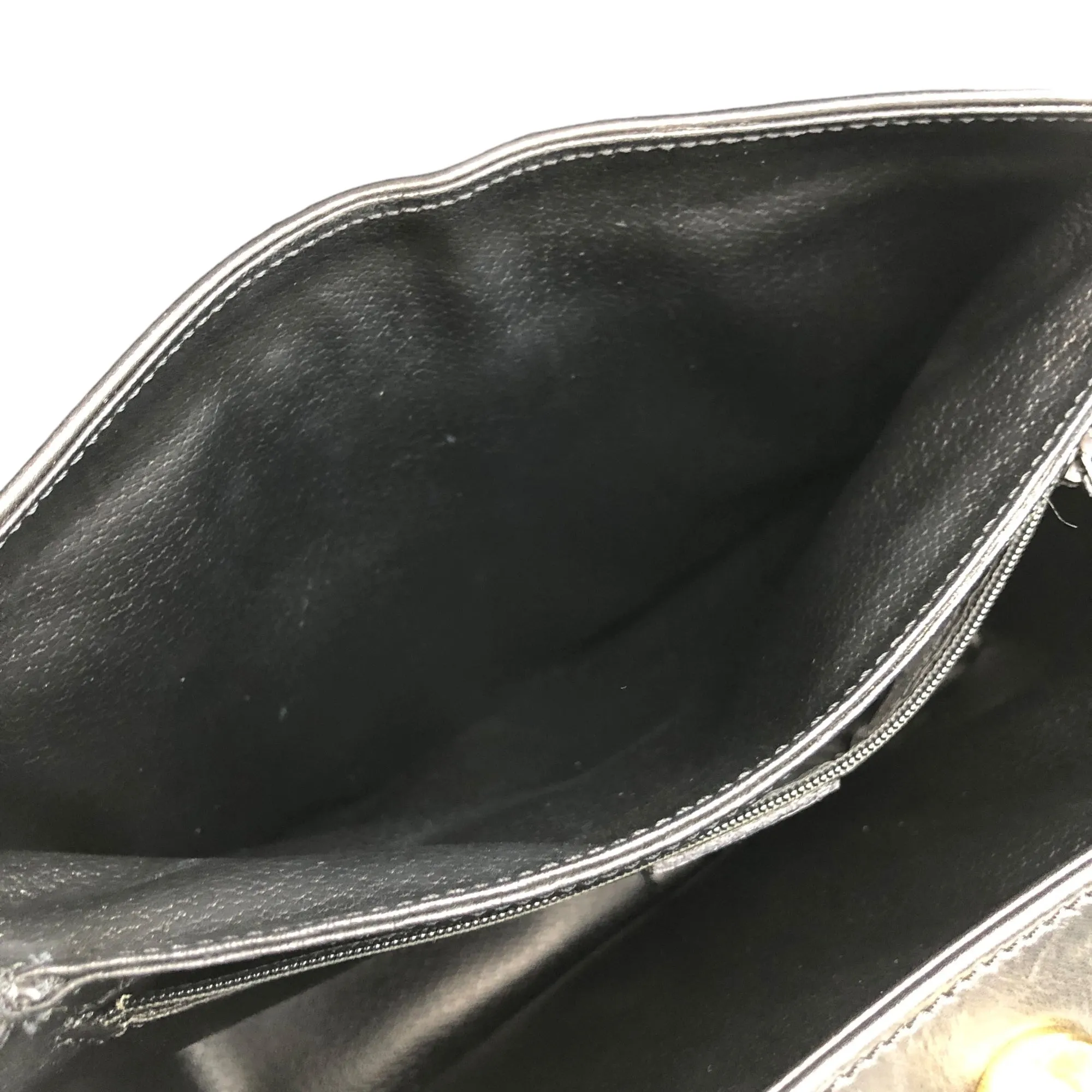 CELINE Turn Lock Handbag Black Vintage j4gitj