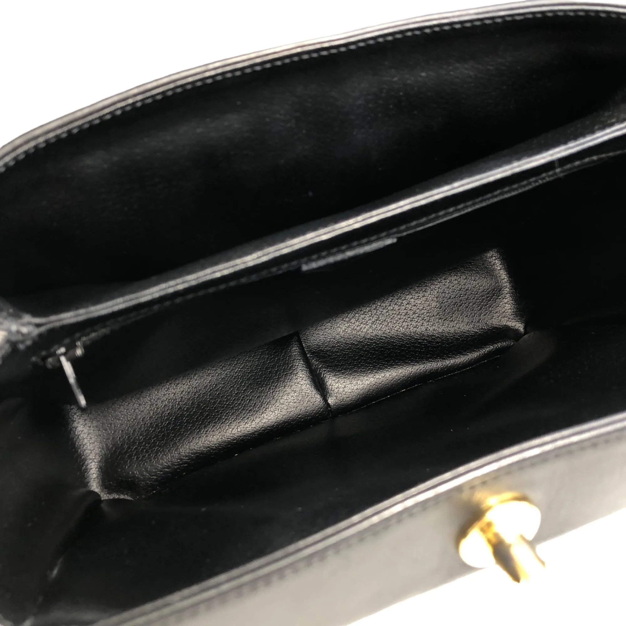 CELINE Turn Lock Handbag Black Vintage j4gitj