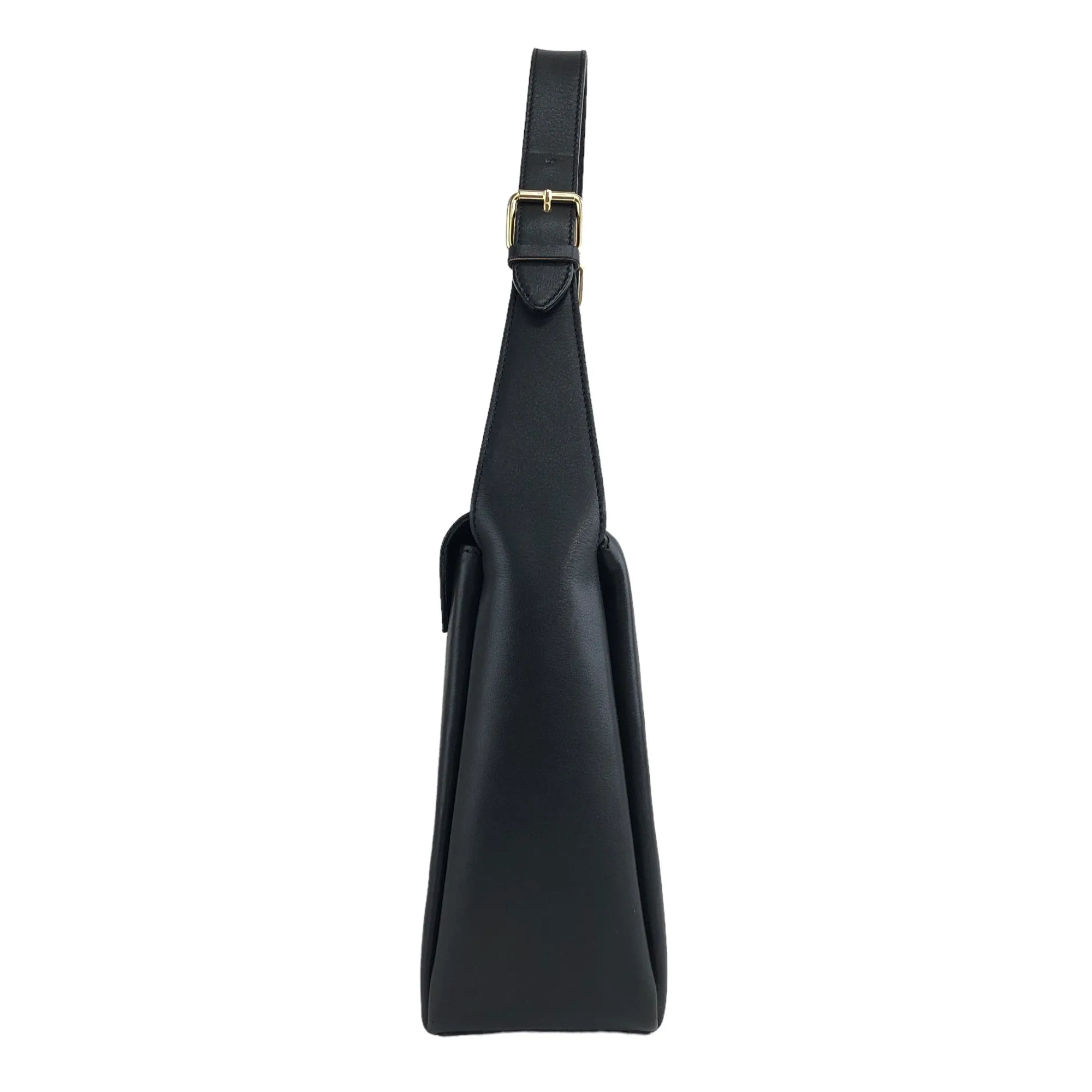 CELINE Turn Lock Handbag Black Vintage j4gitj