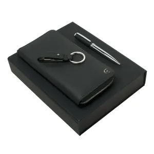 CERRUTI 1881 NPBTU711A-Set Hamilton Black (ballpoint pen, travel wallet & usb stick)