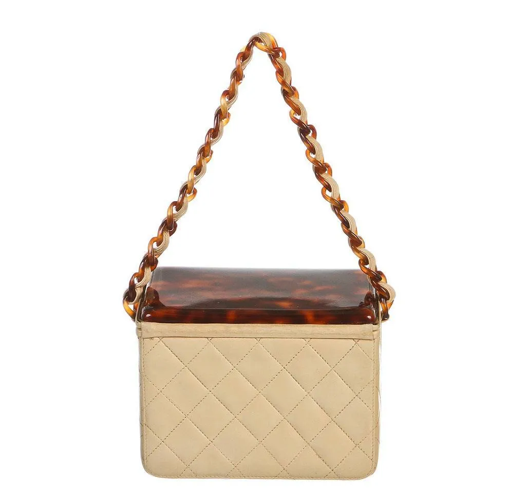 Chanel Beige Tortoise Shell Bag