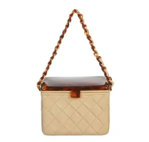 Chanel Beige Tortoise Shell Bag