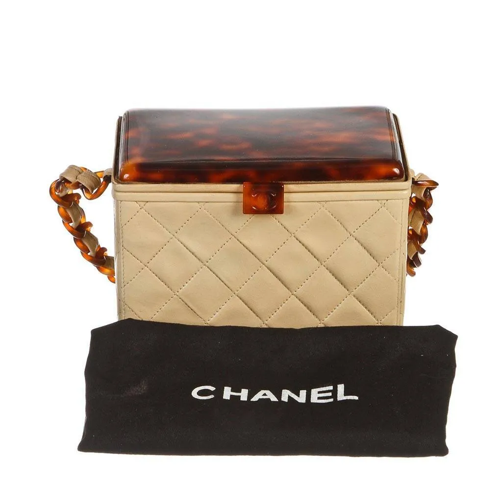 Chanel Beige Tortoise Shell Bag